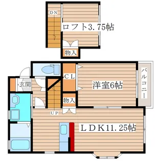エスポワールコマツⅡB館【1階】の間取り