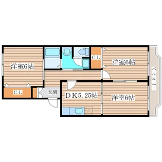 エスポワールコマツ参番館【1階】の間取り