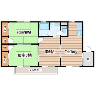 メゾンソレイユ中山Ⅰ番館【2階】の間取り