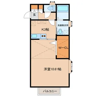 WISH伊在伍番館【2階】の間取り