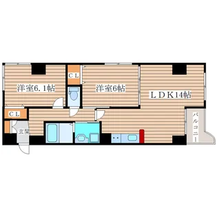 2LDKの間取り画像