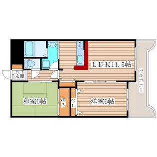 2LDKの間取り画像