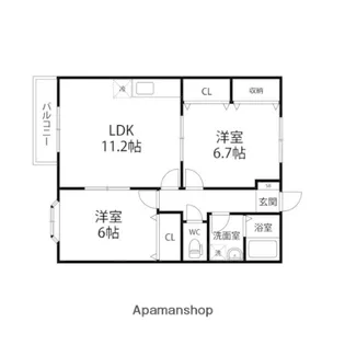 ドレミ館たいわ【202号室】の間取り