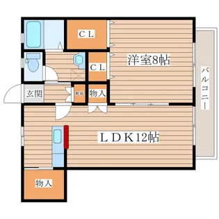 アヴァンセ栗生【1階】の間取り