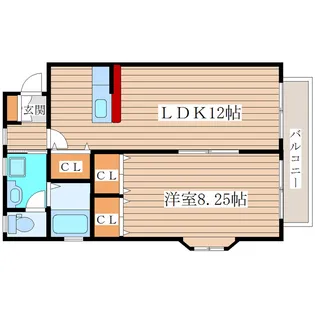 アヴァンセ栗生【1階】の間取り