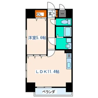 県庁前レジデンス【9階】の間取り