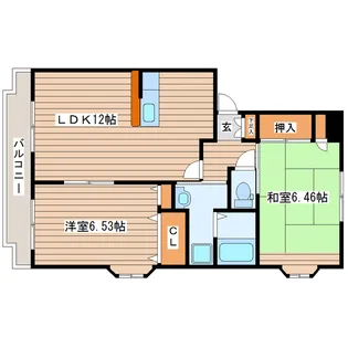レジュウィールF棟【2階】の間取り