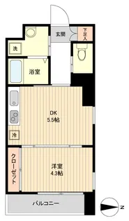 LA DOUCEUR片平【1110号室】の間取り