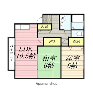 グランベルディ八乙女F【1階】の間取り
