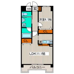 新田東レジデンス【4階】の間取り