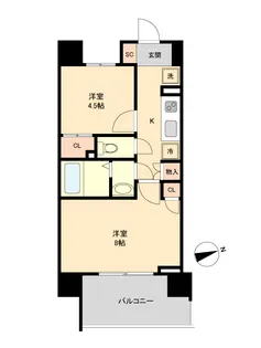 HF仙台長町レジデンス【2階】の間取り
