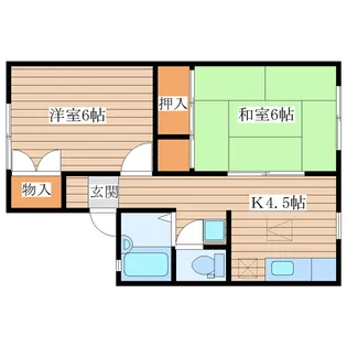 サンライズ館D棟【1階】の間取り