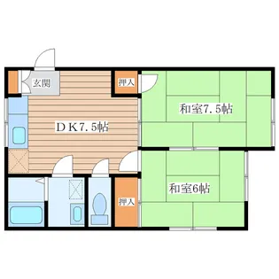 コーポアオバ【1階】の間取り