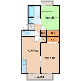 ベルパークK【1階】の間取り