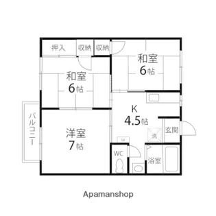 フレグランス南中山B棟【201号室】の間取り