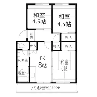 仙台中山団地1号棟【402号室】の間取り