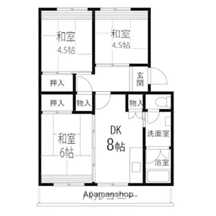 仙台中山団地4号棟【505号室】の間取り