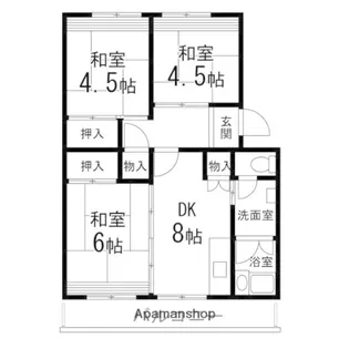 仙台中山団地4号棟【104号室】の間取り