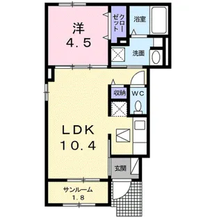 プリムローズⅡ【1階】の間取り