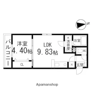 クレフラスト将監【101号室】の間取り