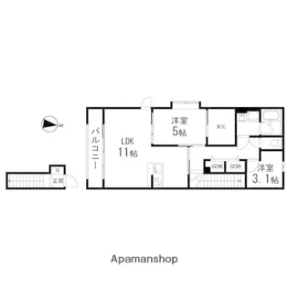 ラコリーヌ エスポワール【201号室】の間取り