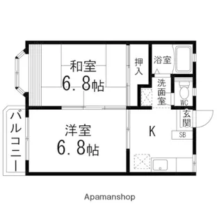 サンヒルズK【202号室】の間取り