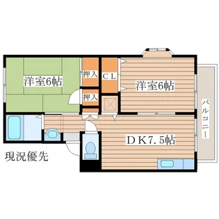 ベルパーク川平Ⅲ番館【1階】の間取り