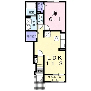 ル・ベリエ【1階】の間取り