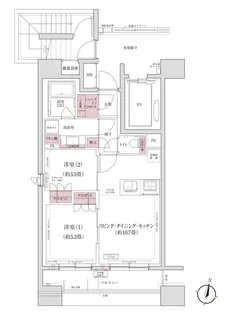 パークアクシス仙台西公園【8階】の間取り