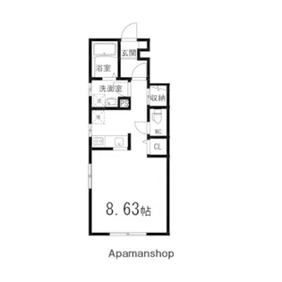 コンラッドヒルズB【103号室】の間取り