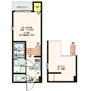 フローラ福住町【2023号室】の間取り