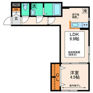 パセオプラシード泉中央【1階】の間取り
