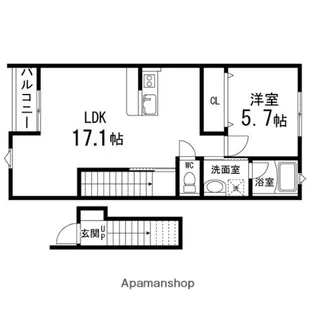 グランディールⅡ【205号室】の間取り
