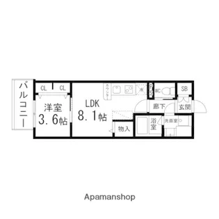 ラファール泉中央【806号室】の間取り