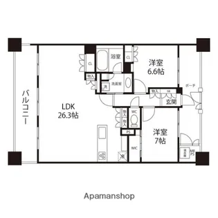 ライオンズタワー仙台青葉【1804号室】の間取り
