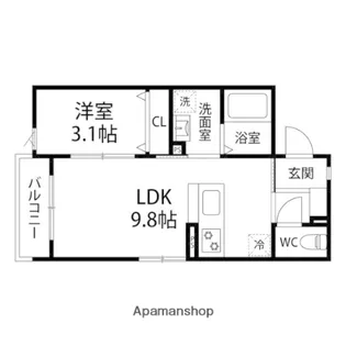 エミール富ケ丘【202号室】の間取り