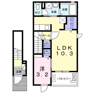 エルミタージュ 原町【2階】の間取り