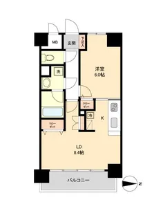 アーバンフラッツ青葉小田原【2階】の間取り