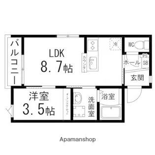 ペアレシア富ケ丘Ⅱ【101号室】の間取り