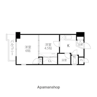 ロイヤルヒルズ市名坂【504号室】の間取り