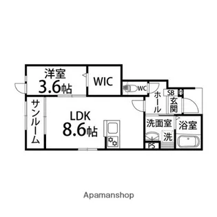 ペアレシア泉中央【103号室】の間取り