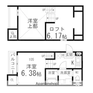 ARCOBALENO【105号室】の間取り