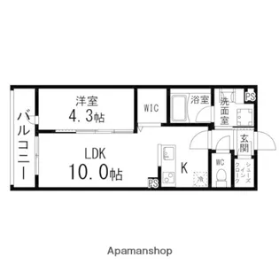 クリスタルハイツみねぎしⅡ【102号室】の間取り