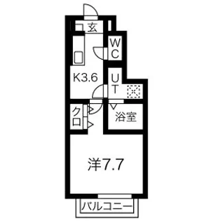 プロパティー長町B【1階】の間取り