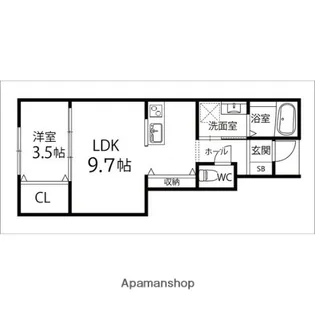 ALBA STAGE【103号室】の間取り