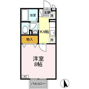 ドミトリー旭【B202号室】の間取り