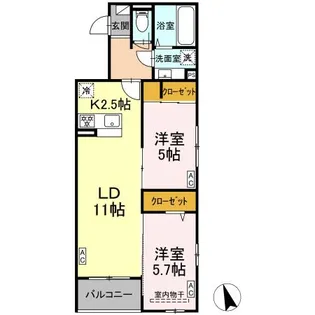DーROOM小田原8丁目II【2階】の間取り