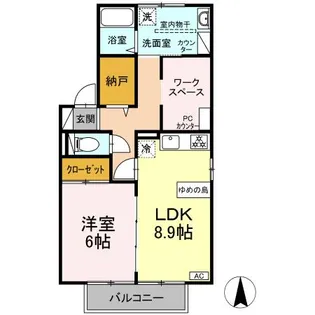 アルブルコリーヌ Ⅰ・Ⅱ【1-202号室】の間取り