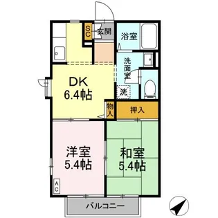 ラヴィーヌ八乙女 A【2階】の間取り