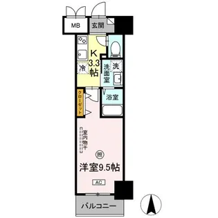 ロージェ泉中央【3階】の間取り